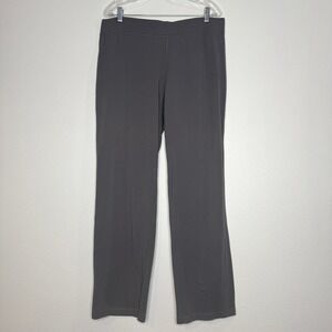 EILEEN FISHER Pull-on Organic Cotton Pants LG Taupe Brown Gray Wide Leg Stretch